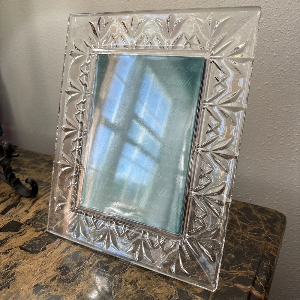 WATERFORD Crystal Thank You 5x7 Picture Frame 8.75